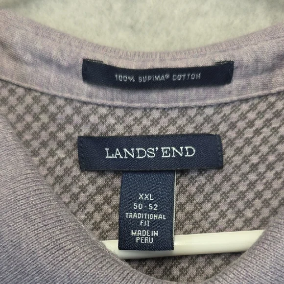 Lands' End Men's Lavender Polo Shirt - Picture 4 of 9
